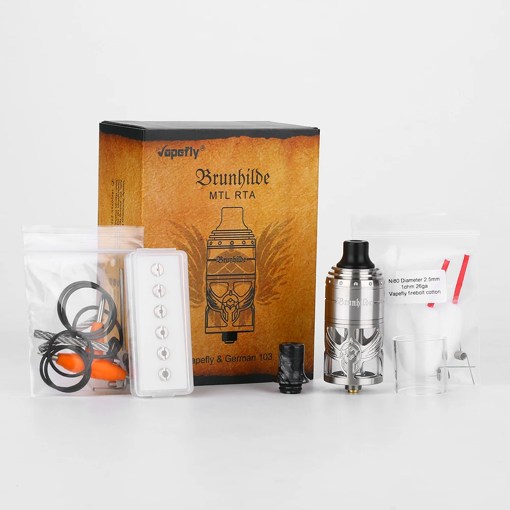  Hot Original Vapefly Brunhilde MTL RTA Tank 5ml E-cig Atomizer with 1.0ohm Coil 6 Level Airflow Con