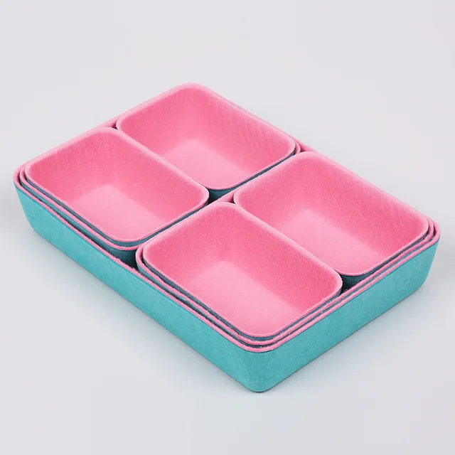 7 db/Készlet Filc Szövet Sundries Smink Tároló Box Iroda Levélpapírok Szervezője Asztali Snacks Ételkonténer Szerszám Kulccsal Tárolás - Image 3