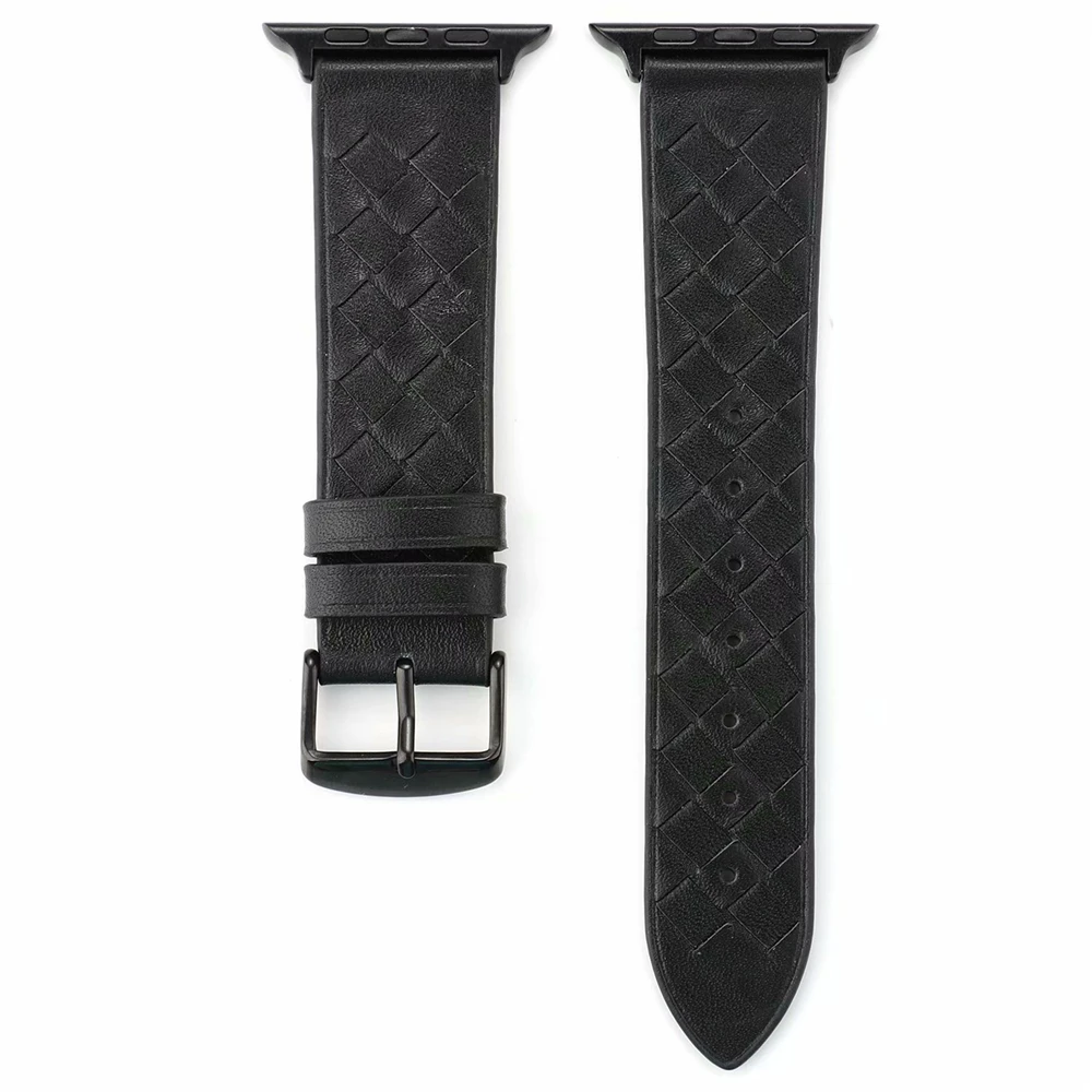 black Кожаный браслет для Apple Watch 4, 5, ремешок 38 мм, 40 мм, 42 мм, 44 мм, браслет для iWatch, ремешок серии 5, 4, 3, 2, 1 ремень - Цвет ремешка: black