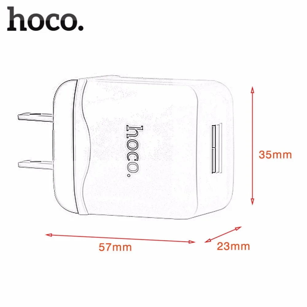 HOCO 5 в 2,4 A Универсальное USB зарядное устройство интеллектуальное настенное зарядное устройство штепсельная вилка США портативный дорожный адаптер для зарядного устройства C22 для смартфона