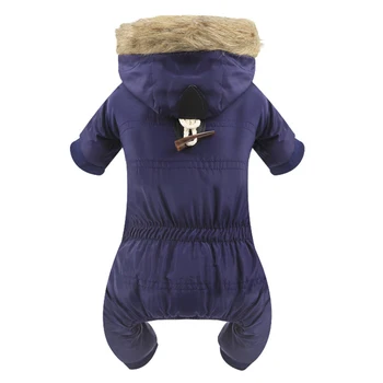 

Wear Resistant Travel With Buckle Dress Up With Hood Walking Dog Costume Waterproof Windproof Winter Warm Pet Jacket Thickened