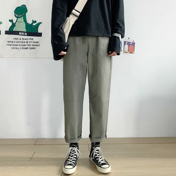 

Men's casual pants 2020 spring and summer new solid color casual nine points casual pants youth personality trend men's clothing