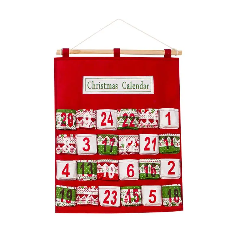 Праздничные нетканые календари обратного отсчета домашний настенный дверной подвесной мешок для хранения Рождественские украшения Рождественские календари