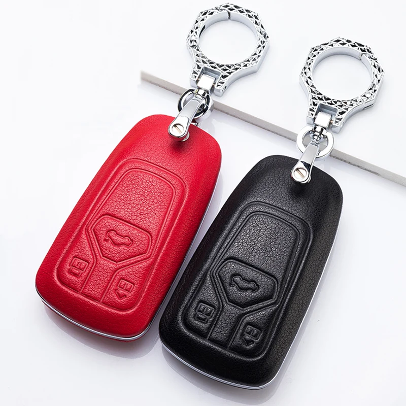 Горячие автомобильные аксессуары кожаный чехол для ключей для Audi, чехол для ключей Q3Q5 Sline A3 A5 A6 C5 A4 B6 B7 B8 TT 80 S6 C6 Shell Fob для автомобильного ключа