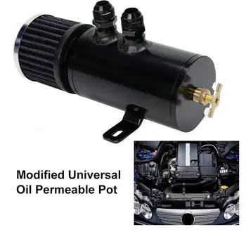 

Universal Oil Catch Can Black Aluminum Oil Catch Can Engine Accessories Reservoir Baffled Tank+breather Clean Kit Filter Ca G5Q7