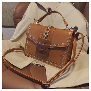 

Handbag Fashion Small Shoulder Bags for Women 2020 Embroidery colorful hardware Crossbody Bag High Quality Ladies Hand Bag