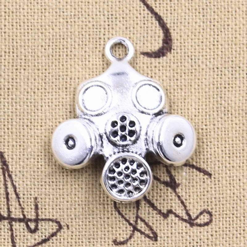 

5pcs Charms gas mask 34x28mm Antique Silver Color Pendants DIY Crafts Making Findings Handmade Tibetan Jewelry