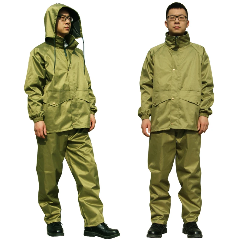 Thick Outdoor Adult Rain Pants Hooded Green Waterproof Travel Raincoat Reusable Regenpak Dames Motorcycle Gear Set MM60YY | Дом и сад
