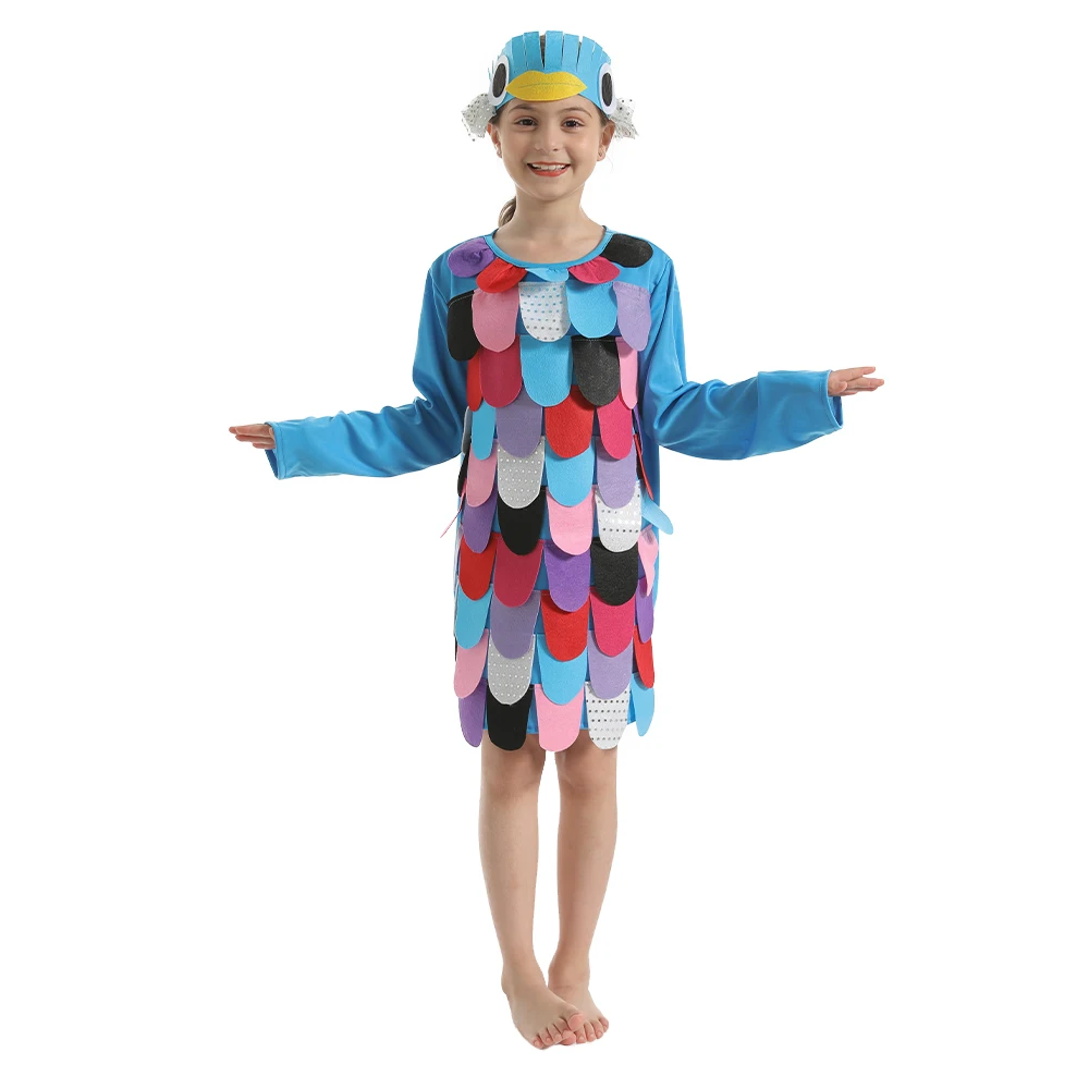 Snailify Girls Rainbow Fish Costume Fancy Dress For Halloween