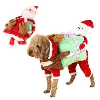 

2019New Santa Christmas Pet Outfit Apparel Party Dressing up Clothing for Small Large Dogs