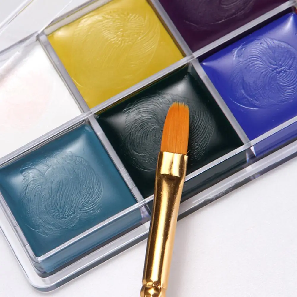 12 цветов краска для лица и тела масляная ing Make Up Набор Хэллоуин вечерние + 6 кисть