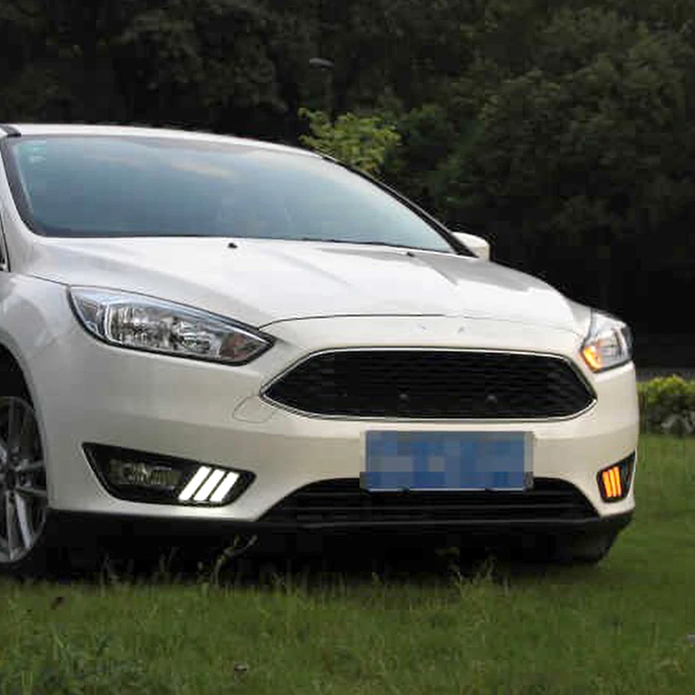 CSCSNL 2 шт. для Ford Focus сигнал поворота и затемнение светодиодный автомобиль DRL дневные ходовые огни бампер передняя противотуманная фара