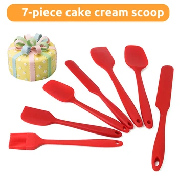 

7Pcs/set Silicone Cream Scrapers Heat-resistant Non-stick Spatulas Stir Batter Scraper Brush Cake Blender Cooking Tool