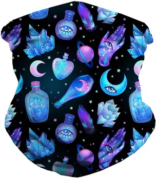 

Women Polyester Bandanas with Personalized Cosmic Spells Print Scarf Men Teenager Headband Multifunctional Dustproof Face Mask