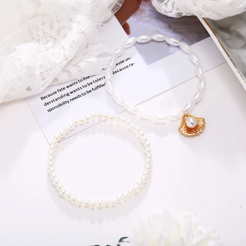 Vintage Imitation Pearl Shell Anklets for Women New Multi Layer Anklet Leg Bracelet Bohemian Beach Ankle Chain Jewelry Gift Vintage Imitation Pearl Shell Anklets for Women New Multi Layer Anklet Leg Bracelet Bohemian Beach Ankle Chain Jewelry Gift