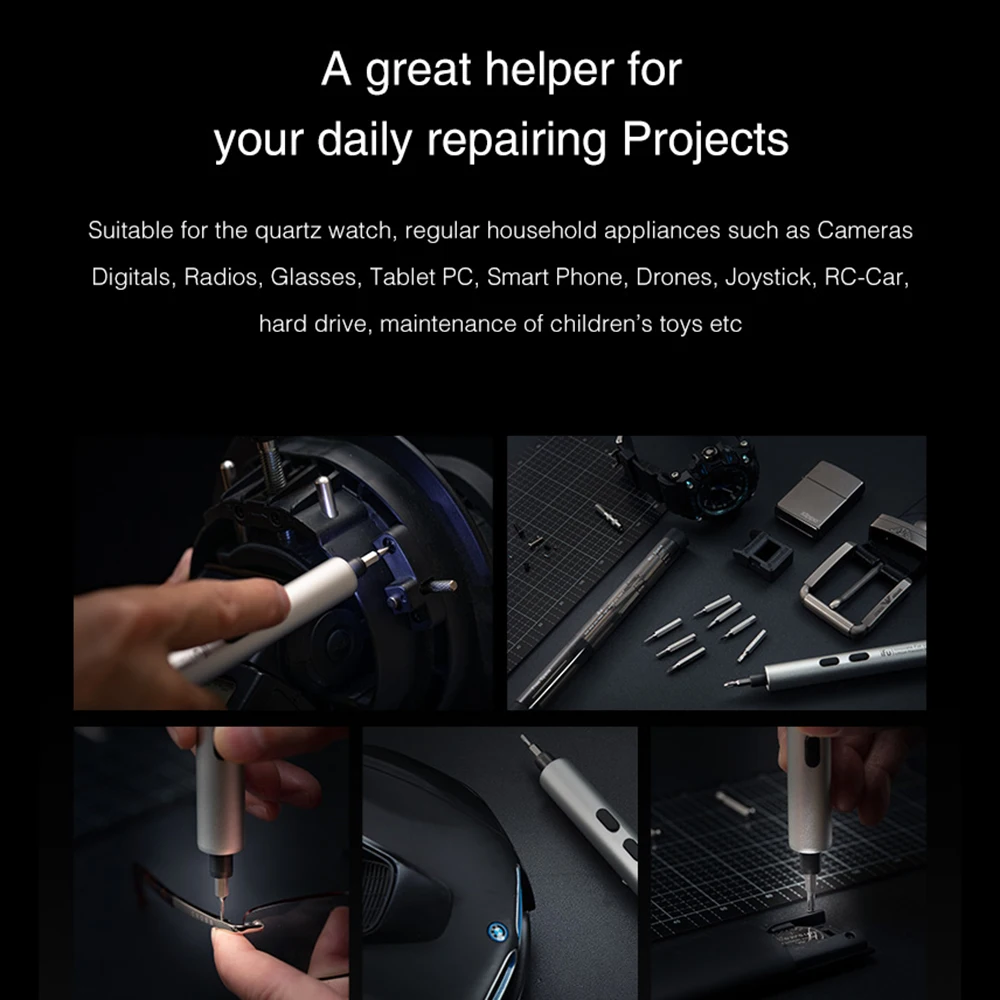 1F Pro Mini Electric Screwdriver Rechargeable Cordless Power Screw Driver Kit With LED Light Lithium Battery