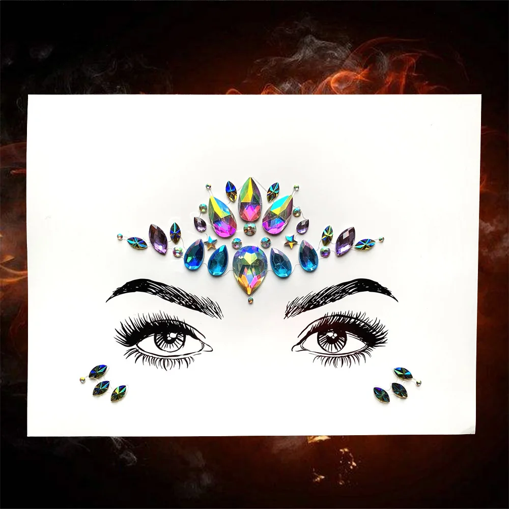 DIY Блестящий глаз стикер для драгоценных камней красивое украшение для лица в этническом стиле 3D Хрустальный Глаз Аксессуары косметика для фестиваля представление