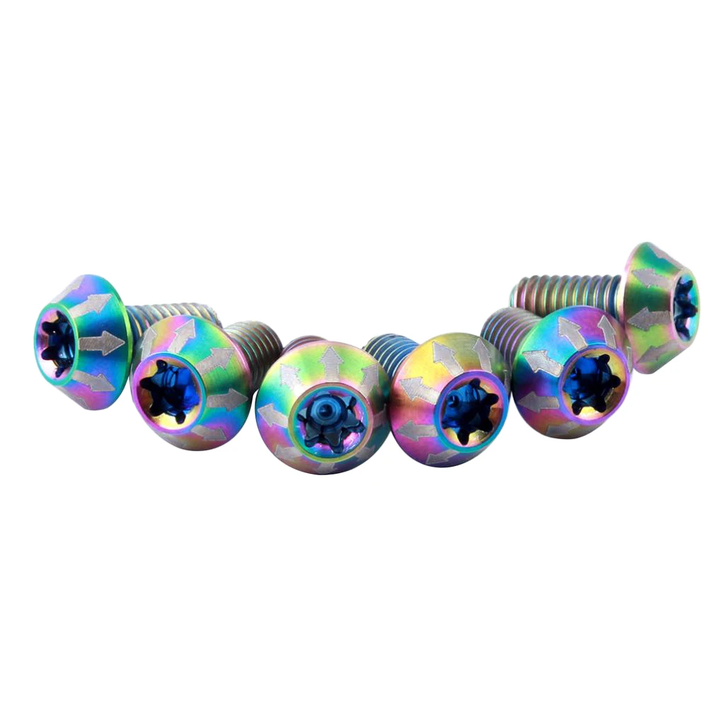 6 Count Titanium Ti Bike Disc Rotor Bolt Brake Discs Mounting Screws  M5 x14 mm