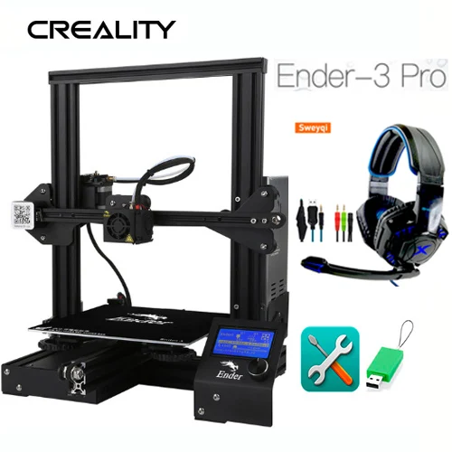3d принтер CREDLITY ender-3 Pro/1,75 мм PLA ABS PETG пластик как подарки/из России/ - Цвет: Pro and headphone