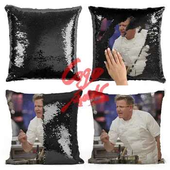 

Gordan Ramsay sequin pillow | sequin Pillowcase | Two color pillow | gift for her | gift for him | pillow | magic pillow