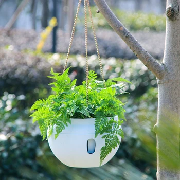 

Plastic + Resin Flower Pots Plant Hanger Hanging Basket Garden Holder Plastic Pot Metal Chain With Hanging Chain