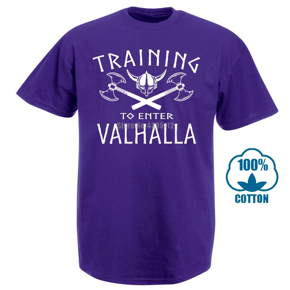 Тренировочная футболка с надписью Valhalla от S до 6Xl Norse Odin Viking Thor Ragnarok 012916 - Цвет: Фиолетовый