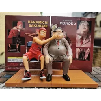 

SLAM DUNK Shohoku Anzai And Hanamichi Sakuragi Basketball Chair Christmas Gift PVC Action Model Toy Statue Free Shipping G943