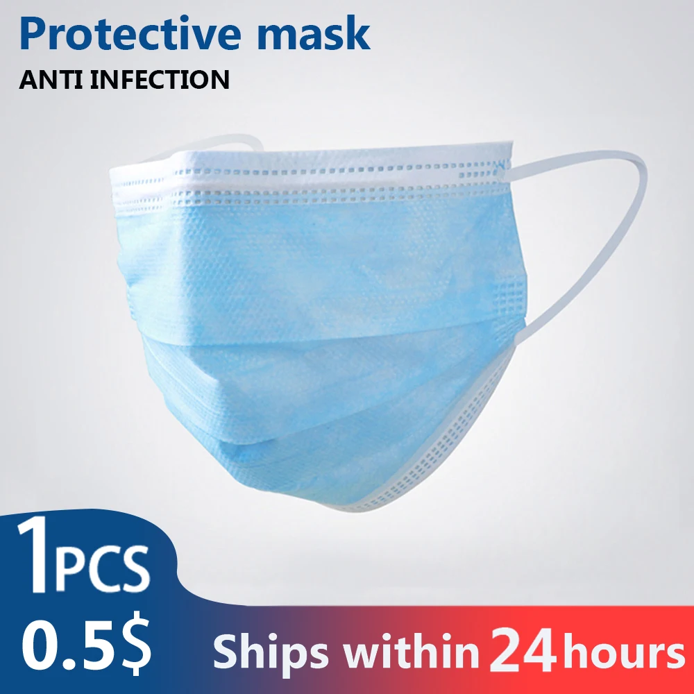 

DROPSHIPPING Disposable Anti dust mask mouth korean blue Face Mask Fast Delivery