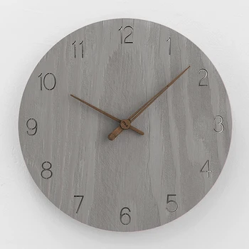 

Nordic Minimalist Wall Clock Modern Design Wood Silent Wall Watchs Horloge Murale Bois Bedroom Home Creative Decoration AA60WC