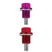 Фиолетовый+ Красный JDM Магнитный моторный масляный поддон сливная пробка/болт M14X1.5