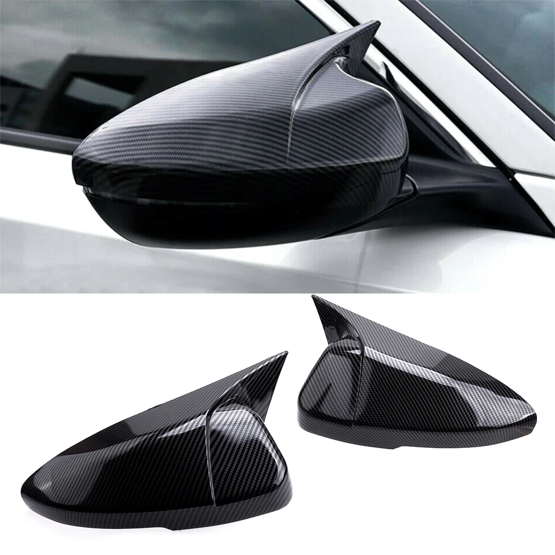 1 Pair Carbon Fiber Look Side Rear View Door Wing Mirror Cover Trim Fit for Honda Accord 2018 2019 2020 | Автомобили и мотоциклы