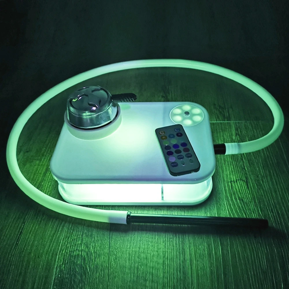 

Modern Acrylic Hookah Shisha Black Narguile Nargile Smoking Water Pipe With LED Light factory wholesale Drop Shipping