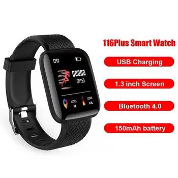 

116 Plus 1.3 inch TFT Screen Smart Watches Multi-function Sports Smart Bracelet Watch Heart Rate Monitor Support for Android iOS