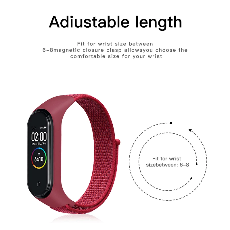amzish Nylon Correa Strap For Mi Band 4 Strap Sport Bracelet For Mi Band 3 Strap Pulsera For Xiaomi Mi band 4 3 Bracelet Miband