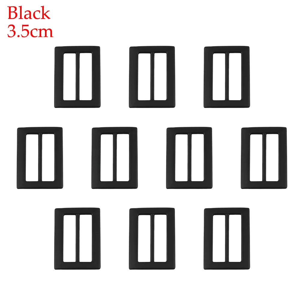Black-3.5cm 10 шт./пакет металлический Tri-glide рюкзак ремни регулировать пряжки пряжка для ремня Одежда Швейные аксессуары Сумки Ремни украшения - Color: Black-3.5cm