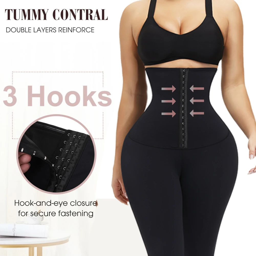 HEXIN Womens Leggings fajas Waist Trainer Leggings High Waisted Leggings Pants Tummy Control Panties Sports Leggings Gym Running best shapewear for tummy