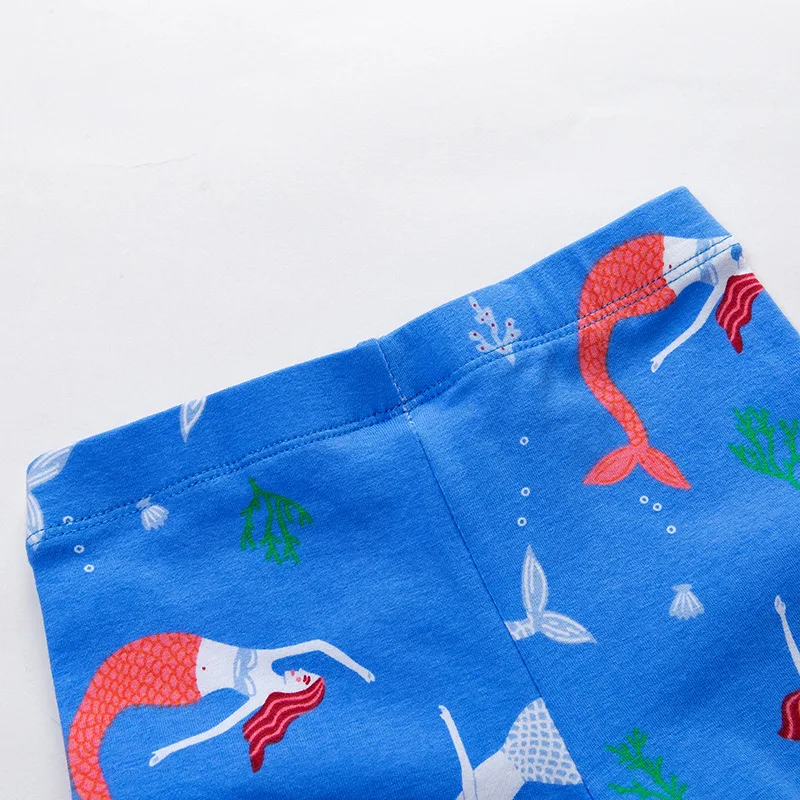 Spring And Summer Girls' Trousers Girls Pure Cotton Mermaid Printed Leggings Fashion GIRL'S Pants Pick Code