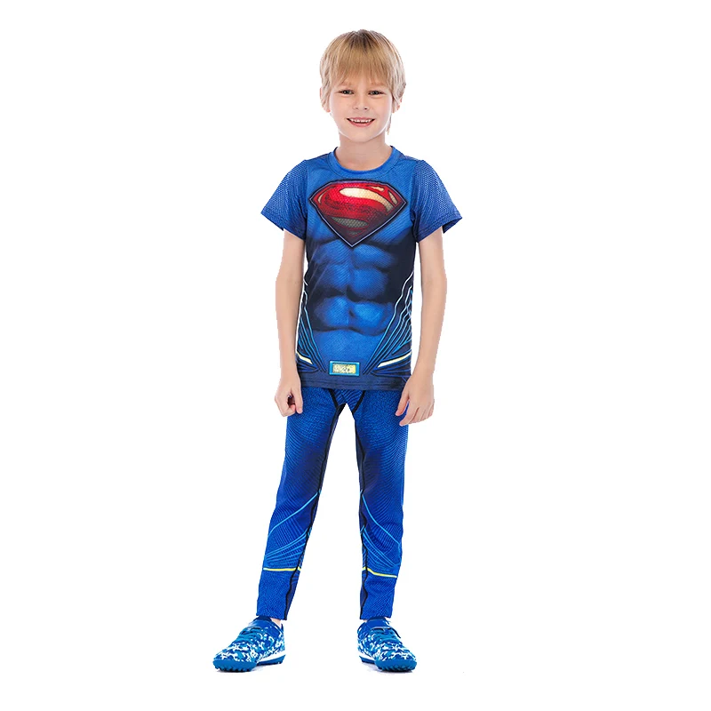 Детский компрессионный Комплект для мальчиков «Капитан Америка», «Мстители Марвел», «Железный человек», «Человек-паук», спортивный костюм для мальчиков