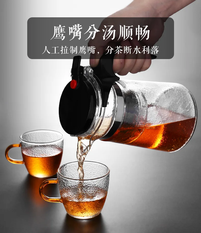 Manufacturers Supply Elegant Cup Glass Teapot with Filter High-temperature Resistant Explosion-Proof Flower Pot Side Handle Pot