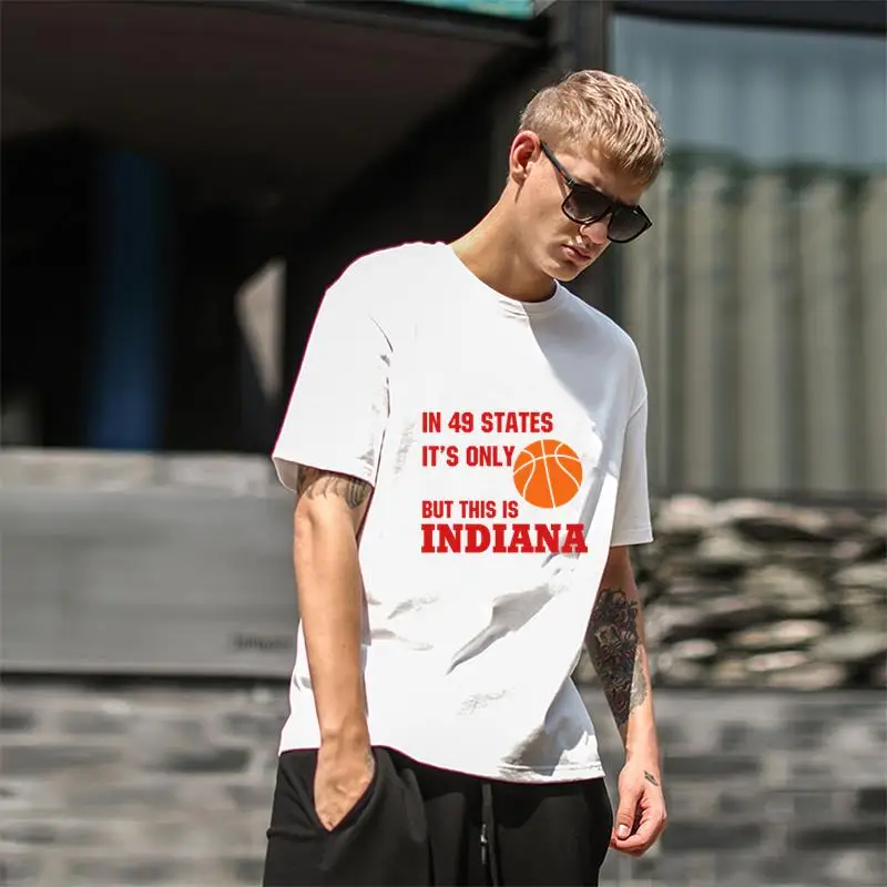 

Vintage Indiana Basketball t-shirt 3xl 4xl 41xl Short Sleeve shirts men Leisure mens t shirt tee