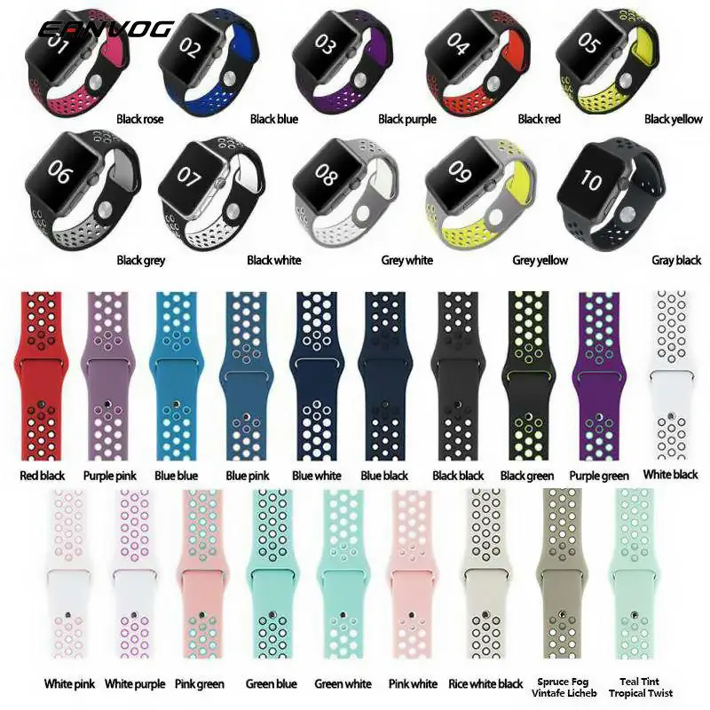 Ремешок для наручных часов Apple Watch серии 3/2/1 38 мм 42 мм силиконовый чехол из мягкой дышащей ткани сменный ремешок Спортивная петля для