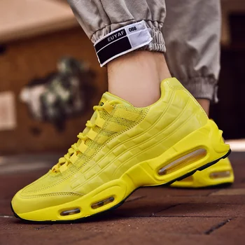 

New Trend Spring Men Walking Sneakers Air Design Sports Men Shoes Yellow Jogging Sneakers Man Big Size Gym Outdoor Shoes Mens