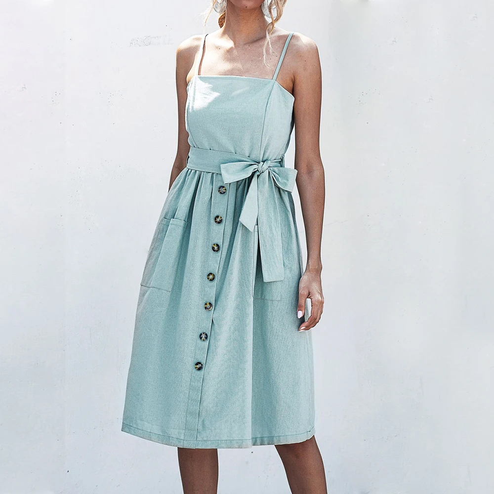 red and blue sundress