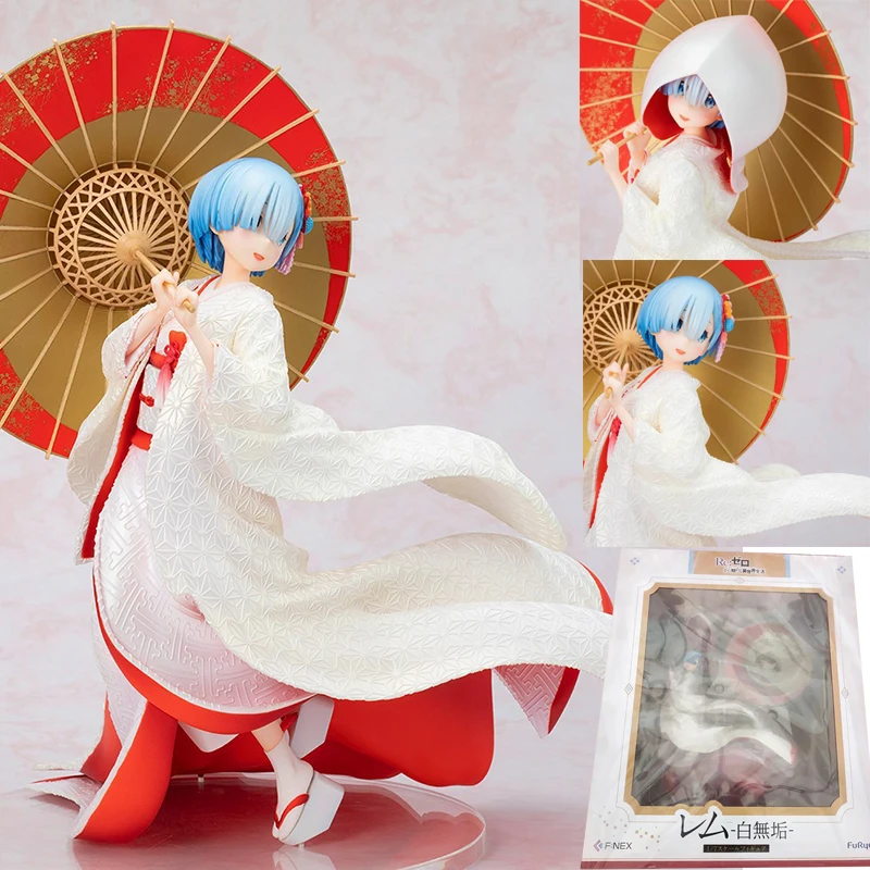 

Anime Re : Life in a Different World From Zero Rem Remu White Kimono Bride Action Figure Collectable Toy Doll Gift