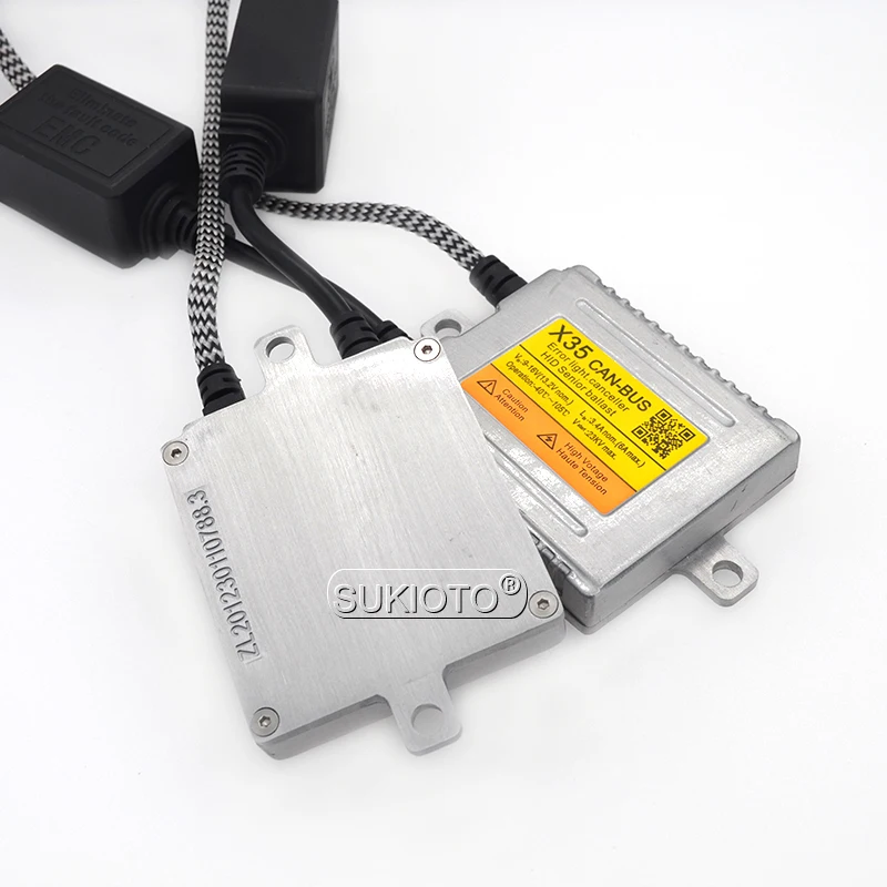 SUKIOTO 2PCS Premium 12V DLT Canbus HID Ballast For Auto Xenon Lamp Bulbs H1 H7 H11 D2H 35W AC HID Decoder Canbus Xenon Ballast (4)
