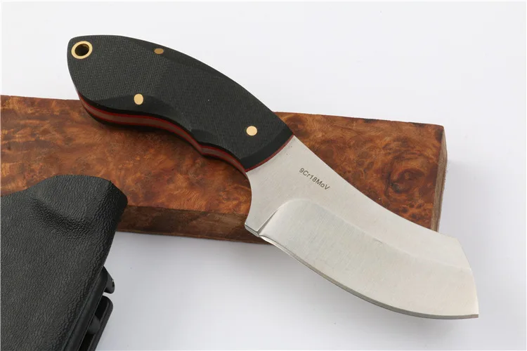 Keel structure Survival Straight Knife 9CR18MOV Blade G10 Handle Outdoor Multifunctional hiking Small Hunting Fixed Blade Knives