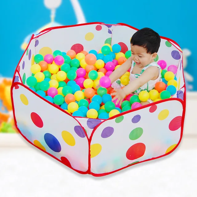 1.5M Portable Baby Playpen Children Ball Pit with Basketball Hoop Kids Dry Ball Pool Folding Indoor Outdoor interesting Toys 2