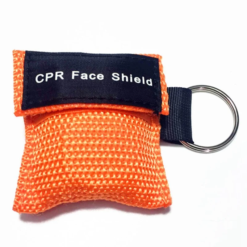 orange Цветная маска для реаниматора CPR, брелок для первой помощи, маска для защиты лица, инструменты для ухода за здоровьем - Цвет: orange