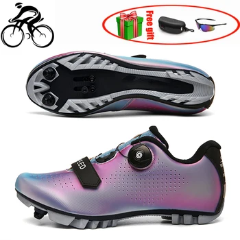 Zapatos de Ciclismo de montaña con autosujeción Unisex, Zapatillas transpirables para triatlón y Ciclismo de montaña