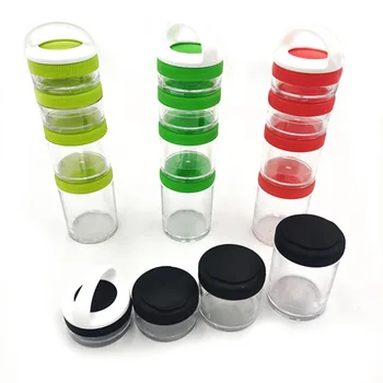 

Dishwasher Safe Odor Resistant Keep Fresh Storage Jar Stackable Twisting Lock Dustproof Removable Handle Four Containers